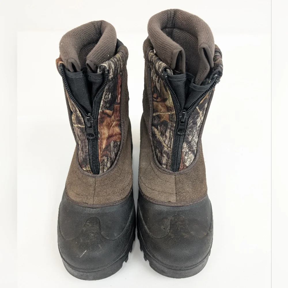 Itasca Green And Brown Camo Winter Snow Boots Kids Boys Girls Size 6